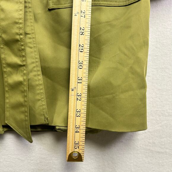 Cynthia Steffe Womans Olive Green Classic Chic Belted Trench Coat Small - Picture 10 of 11